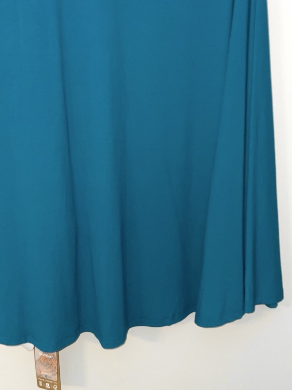 OGL Skirt M NEW Flowy Side Ruched A-line Midi Skirt Eco SkinKiss Marine Blue - Picture 4 of 10